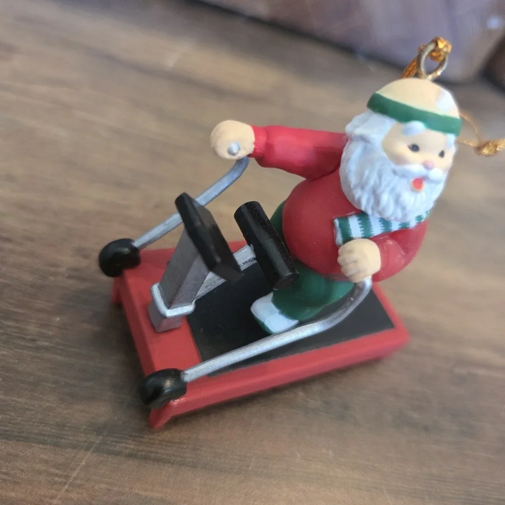 Gibson‎ Christmas Collectibles Santa-Robics Ornament Santa On Treadmill Vintage